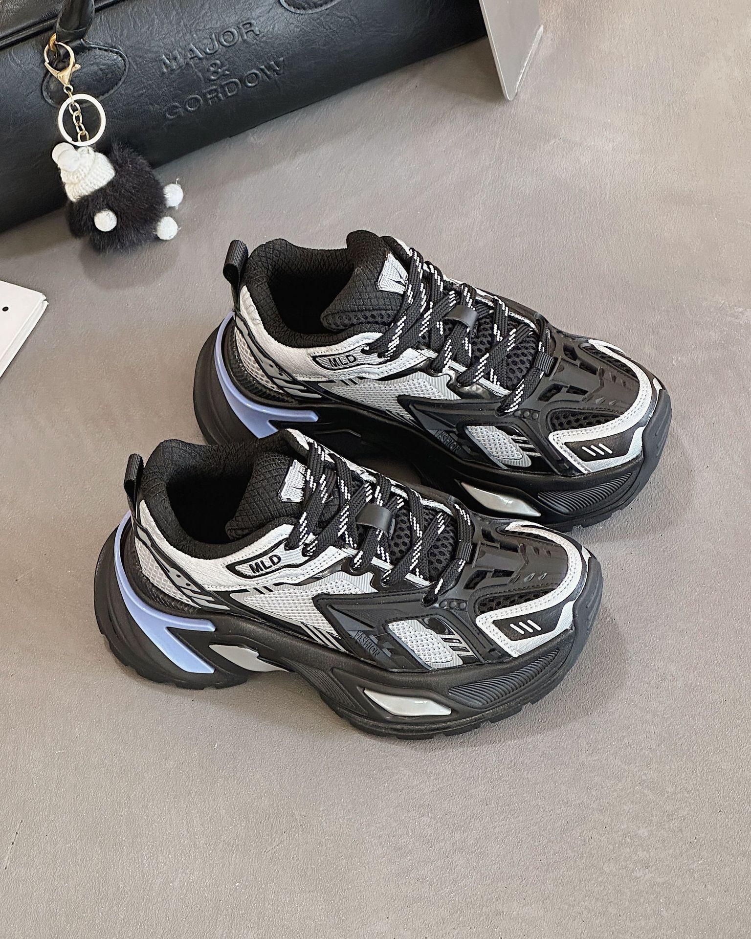 

Retro dad shoes women s new couple thick-soled heightening trendy shoes versatile breathable sports casual shoes 40 чорний