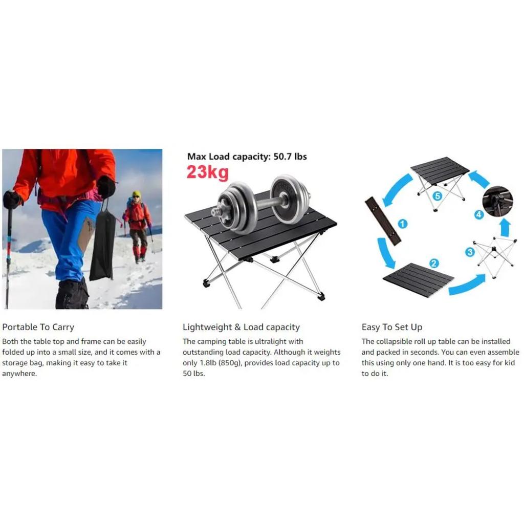 Ultralight Portable Folding Camping Table Foldable Outdoor Dinner Desk High Strength Aluminum oy For Garden Party Picnic BBQ