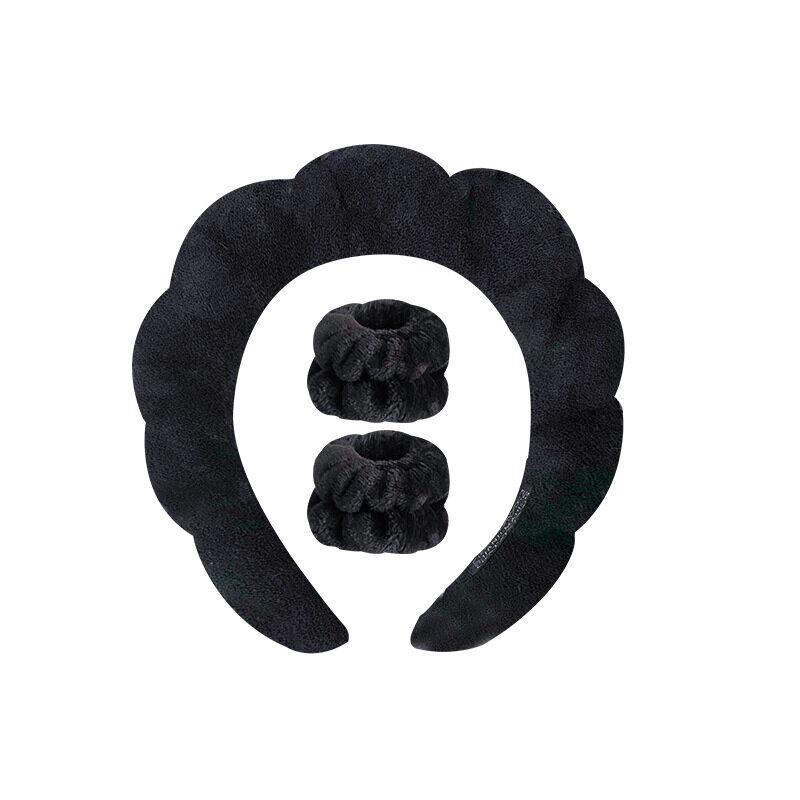 

Облако Губка повязка для волос Мягкие повязки на голову Поворотная повязка на голову Ретро Французская широкая повязка для волос black-set