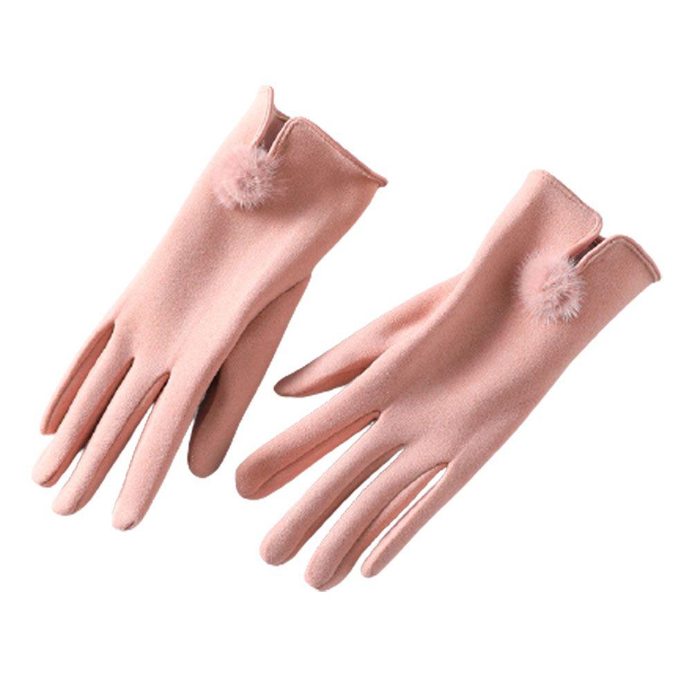 Winter Gloves Woman Plus Velvet Padded Warm Touch Screen Outdoor Windproof Suede Thermal Cycling for the Cold Black