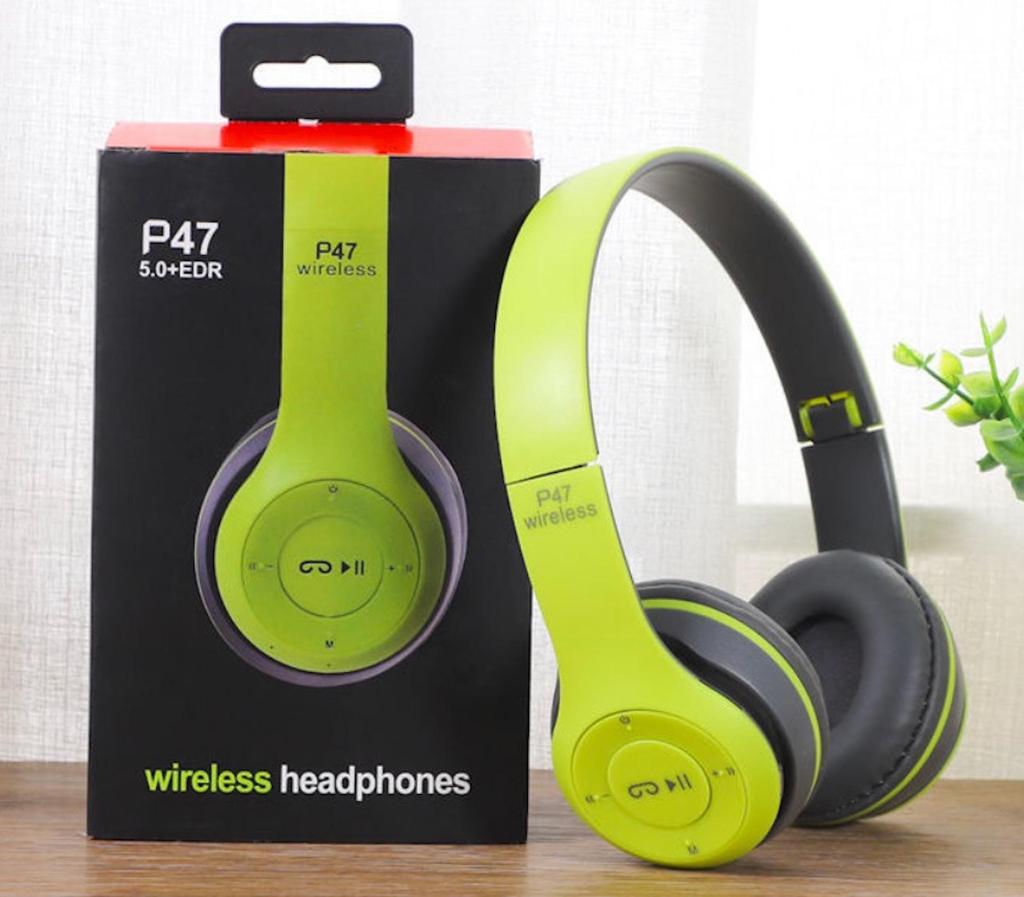 Foldable P47 Bluetooth Headset: Wireless, Heavy Bass, Sports-Ready, Gift-Quality.