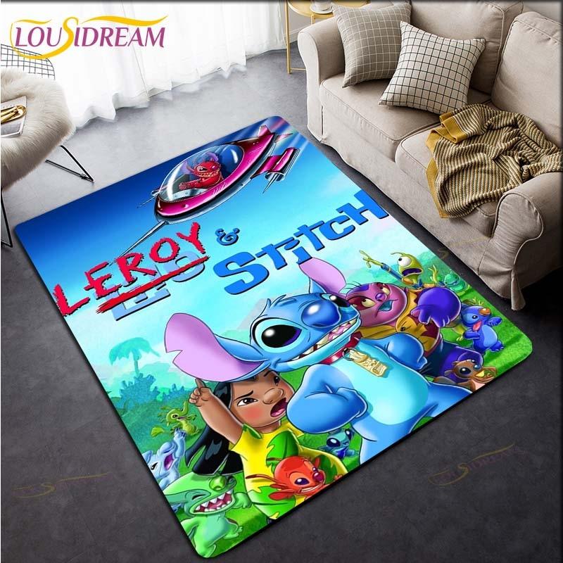 Anime Stitch 3D-Druck Teppich für Küche Fußmatte Schlafzimmer Teppiche für Wohnzimmer Waschküche Badezimmer Rutschfeste Bodenmatte