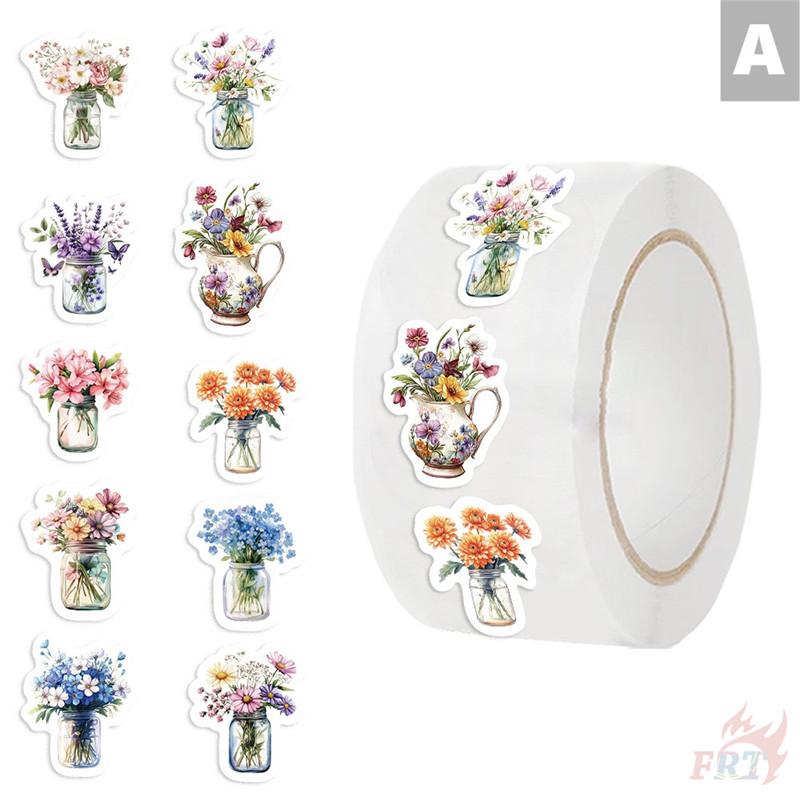 500Pcs/Roll Ins Flowers & Reading Kids Rewards Stickers - DIY Scrapbooks Album Decor Sealing Label Decals