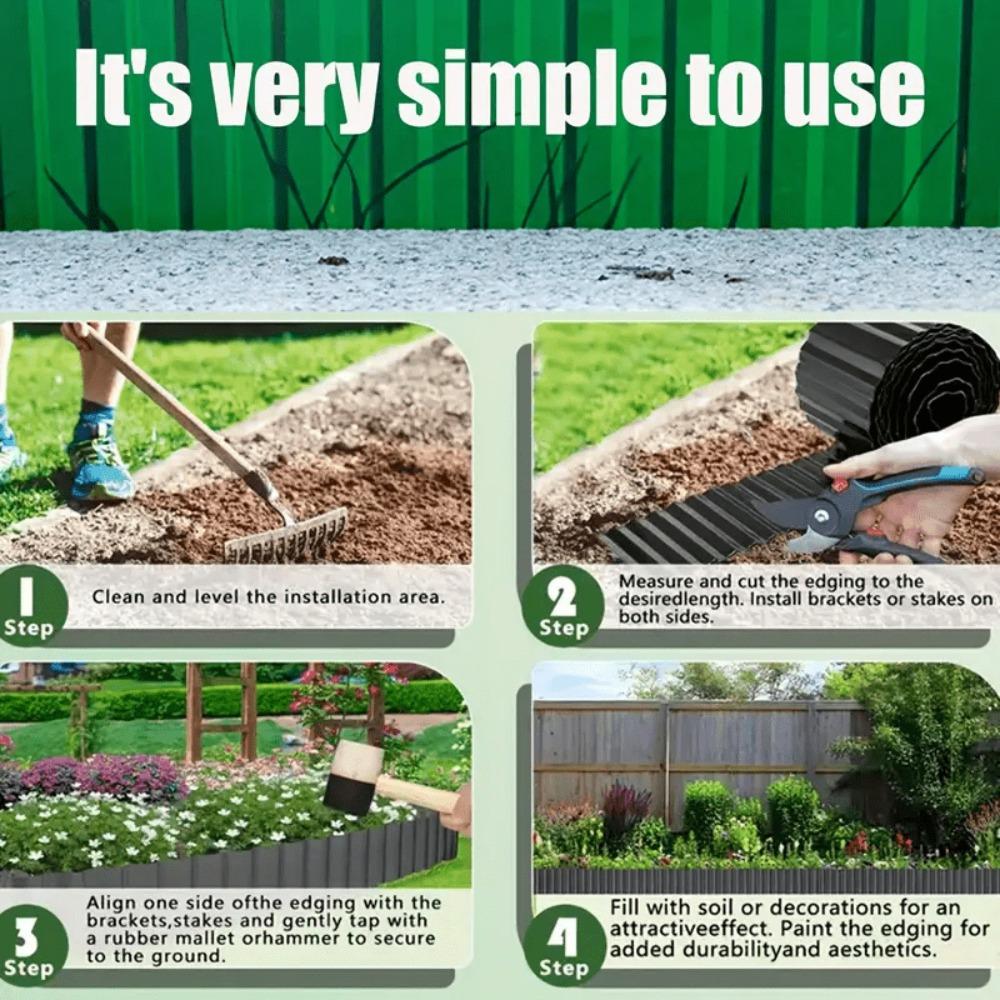 1 Rol Heavy Duty Knoop Tuinrand Afzetting Gekartelde Schutting Vochtbestendig Landschapsrand Rand