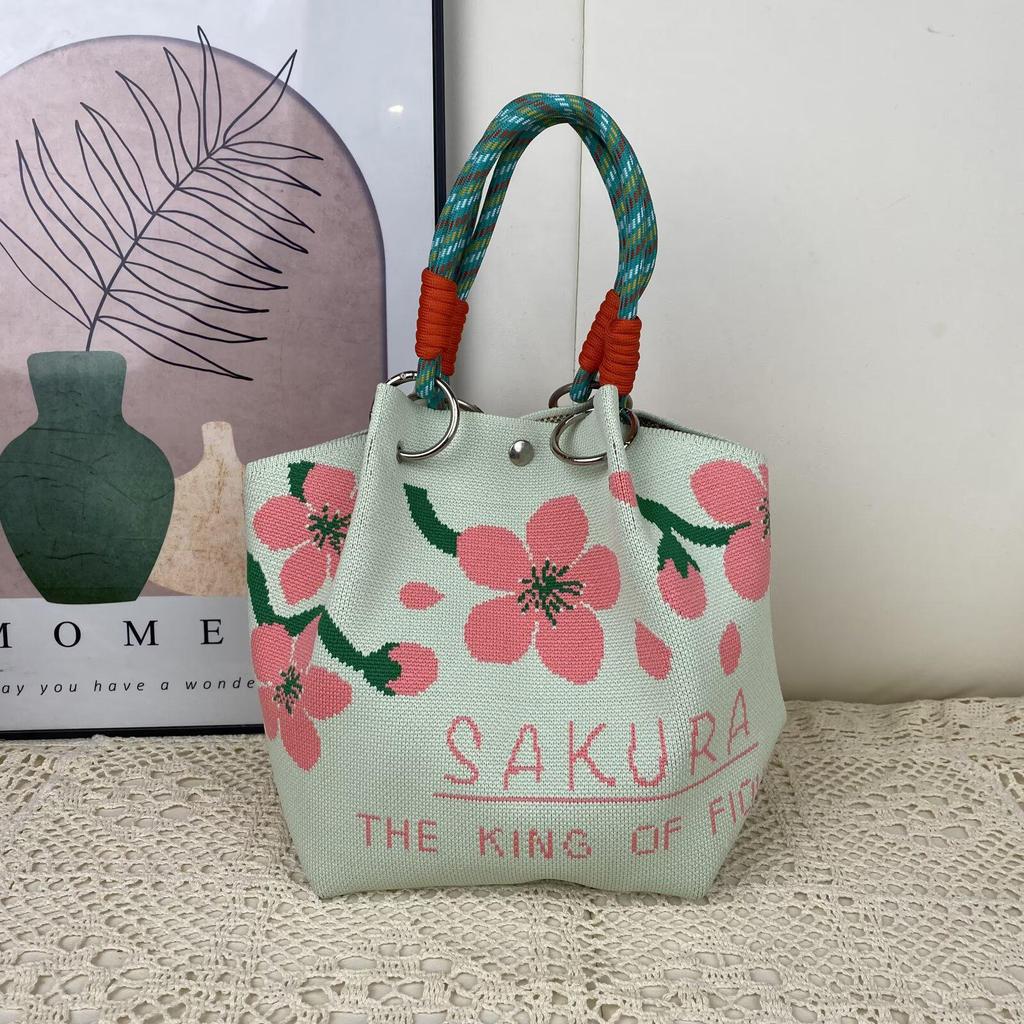 Korean Ins Knot Handbag: Stylish Spring/Autumn Bucket Bag with Large Capacity
