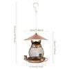 Iron Hanging Bird Feeder Outdoor Heavy Duty Wild Bird Feeder with 3 Cup Large Capacity Squirrel Proof Tray Food Dispenser