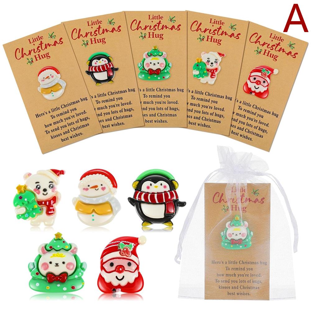 Christmas Little Pocket Hug Gifts Bulk Penguin Snowman Pocket Hug Token With Cards And Bags, Small Gifts For Xmas S5g7