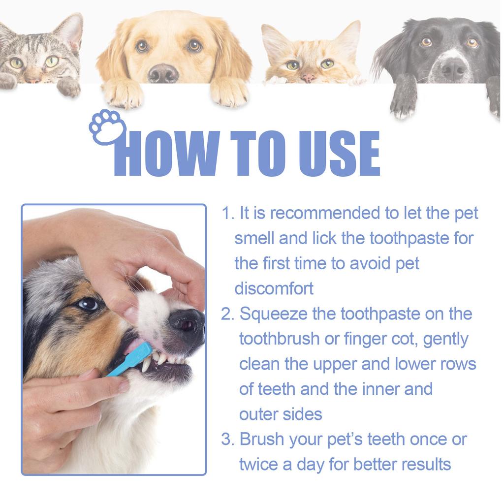 Yegbong Pet Cleaning Toothpaste Pet Cleaning Tartar Tooth Stain Repair Tooth Cleaning White Cat and Dog Oral Cleaning, Repair and Care