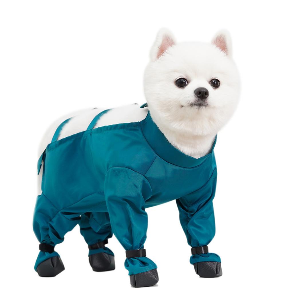 Dog Snowsuit Waterproof Four Legged Dog Pants Dirty-Proof Pet Paws Protector with Boots for Outdoor Walking Running