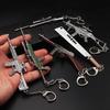 PUBG Peace Elite Chicken Dinner Anime Keychain Alloy Model Gun Toy Pendant