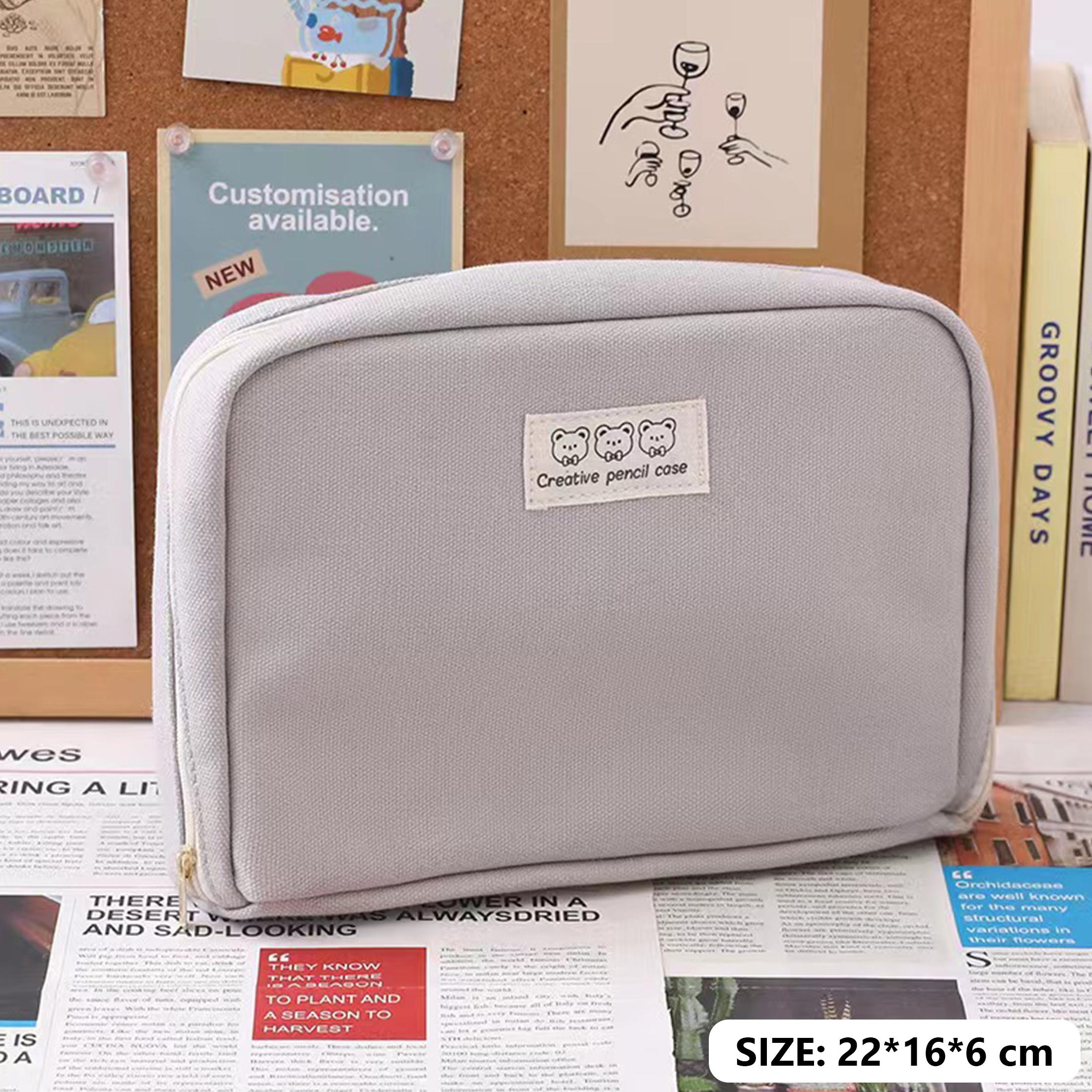 

Пенал большой емкости, сумка для карандашей, переносная сумка для ручек, органайзер, косметический портативный подарок для офиса, школы, ребенка, девочки, канцелярские принадлежности