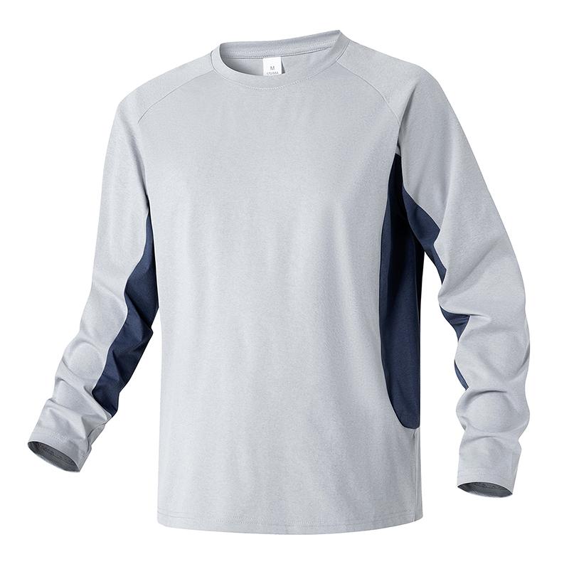 

Новая осенне-зимняя теплая базовая однотонная мужская футболка с длинным рукавом, антистатическая и антибактериальная XL серый