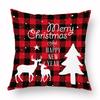 Christmas Hug Furniture Pillowcase Red Plaid Sofa Waist Support Pillow Home Home Decor Linen