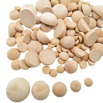 12-40mm geteilte Holzkugeln, unfertige natürliche Holzhälften, runde Perlen für DIY-Projekte, Bastelprojekte, Malerei, Kunstbedarf
