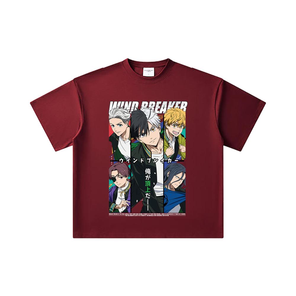 

260 GSM Double Yarn 32 Count 100% Cotton Wind Breaker V1 Print Unisex Heavy Cotton T Shirt 2XL вина червоного кольору