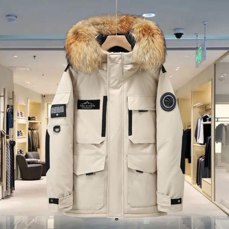 Unisex Mid-Length Thickened Goose Down Ski Parka