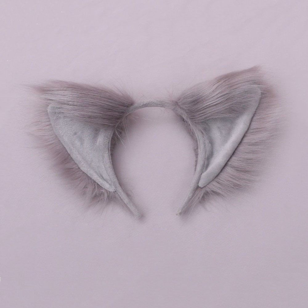 Multicolor Faux Fur Cat Ears Fluffy Realistic Texture Flexible Cosplay Ears Hair Hoop Lightweight Comfortable Animal Headband