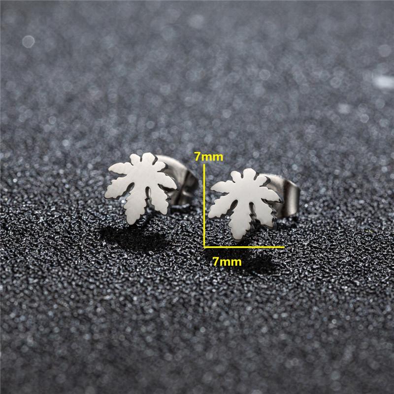 Tiny Star Moon Fashion Stud Earrings for Women Fashion Music Cross Leaf Cup Earings Stainless Steel Jewelry Pendientes Gift