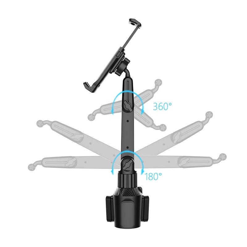 2024 Nový držák na telefon do auta Držák na vnitřní kelímek do auta Dlouhá poloha kloubu Mobilní telefon Tablet Počítač Obecný držák na pohárek na palubě