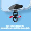 1-4pcs 360° New Stainless Steel Tab Phone Tether Portable Connecting Hanging Piece Lanyard Mobile Phone Case Clip Back Gaskets