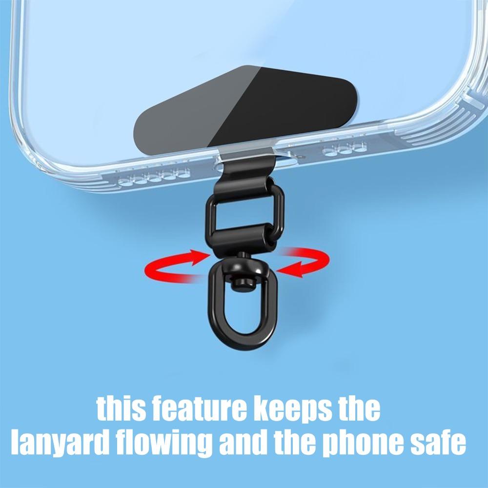 1-4pcs 360° New Stainless Steel Tab Phone Tether Portable Connecting Hanging Piece Lanyard Mobile Phone Case Clip Back Gaskets