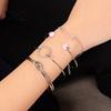4Pcs/Set Women Knot Arrow Rhinestone Inlaid Circle Charm Bracelet Bangle Jewelry