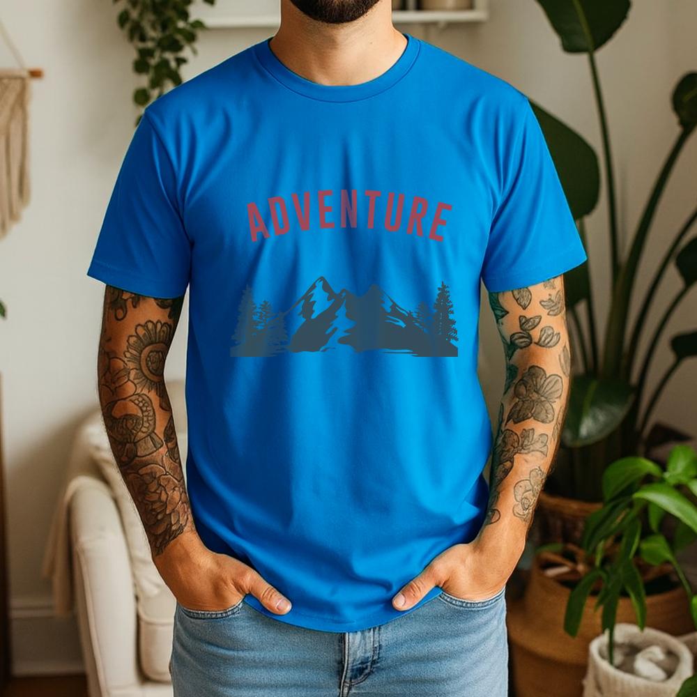 New Summer Unisexs 100 Pure Cotton TShirt Adventure Wanderlust Outdoor Camping Vintage Style Casual Breathable Short Sleeve