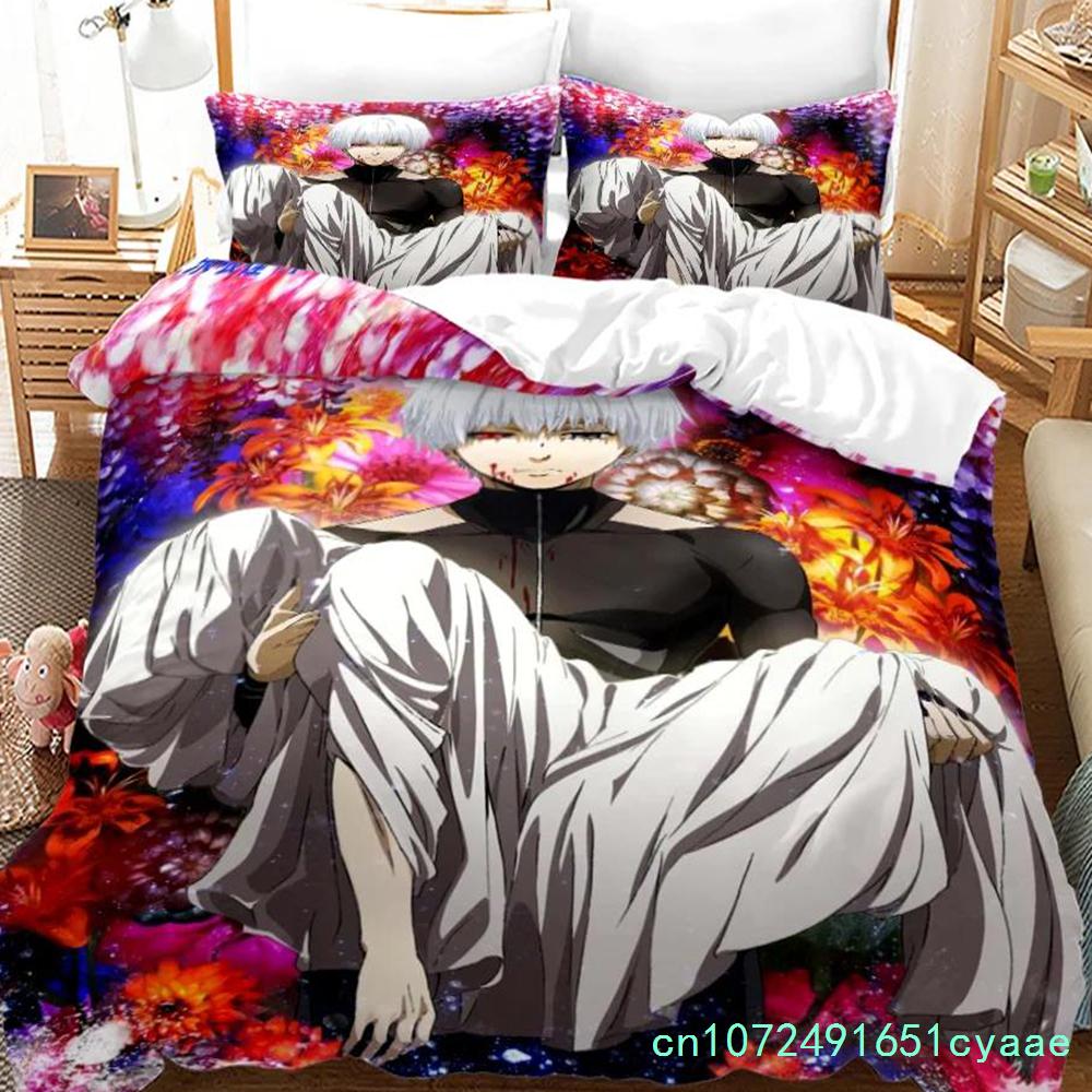 3D Printed Anime Tokyo Ghoul Bedding Set Duvet Cover Kaneki Ken Double Twin Full Queen King Adult Kids Bedclothes Quilt Cover