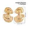 Design Pleated Three-dimensional Flower Coral Stud Earrings Ins Smooth Irregular Disc Earrings