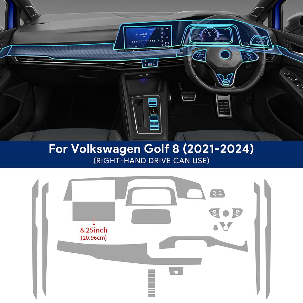 

Tpu Transparent Film for VW Volkswagen Golf 8 Car Interior Stickers Center Console Screen Dashboard Gear Door Windows Panel 8.25in