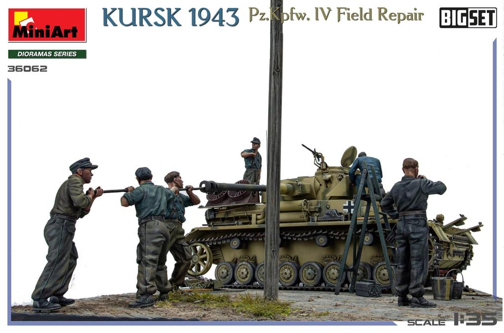 MiniArt Kursk 1943 Panzer IV Field Repair Big Set Plastic Model Kit MA36062 1/35 (Tank)