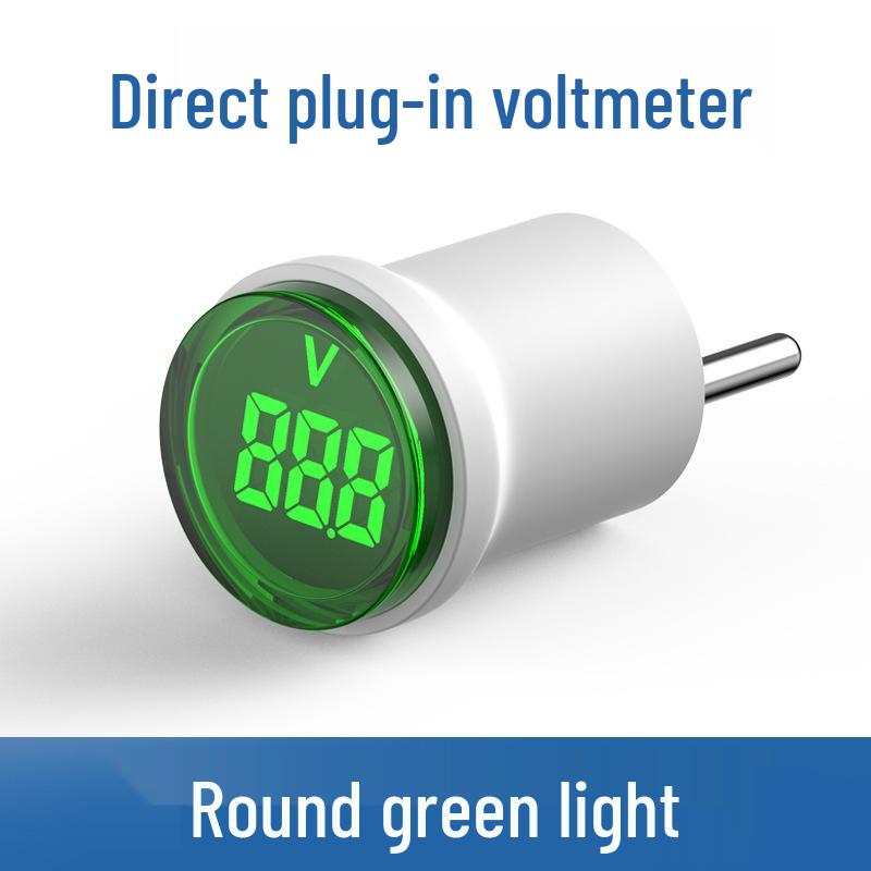Square Voltage Meter Plug-in: European Standard AC220V Digital Display with Indicator Light