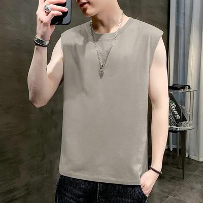 Mens Tank Top Solid Casual Muscle Vest Undershirts Crew Neck Sleeveless T Shirts Summer Beach Tops