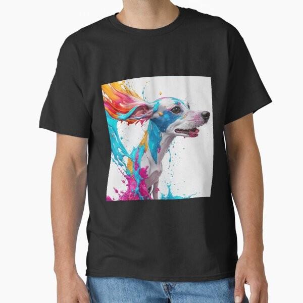 Italian Greyhound With Paint Splashes Art Ins TShirt Made In UsAus Size S2xl