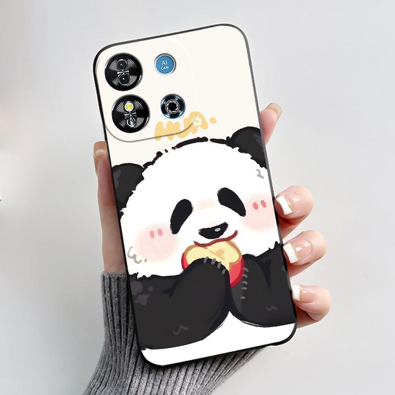 For Oukitel C57S C57 Pro Plus Ultra Case BLU J12 Back Cover Cute Love Heart Rabbit Black TPU Soft Silicone Protective Phone Case