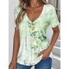 Women's T Shirt Print Floral Graphic Vintage Stylish Classic Short Sleeve V Neck Regular Tops Summer Spring