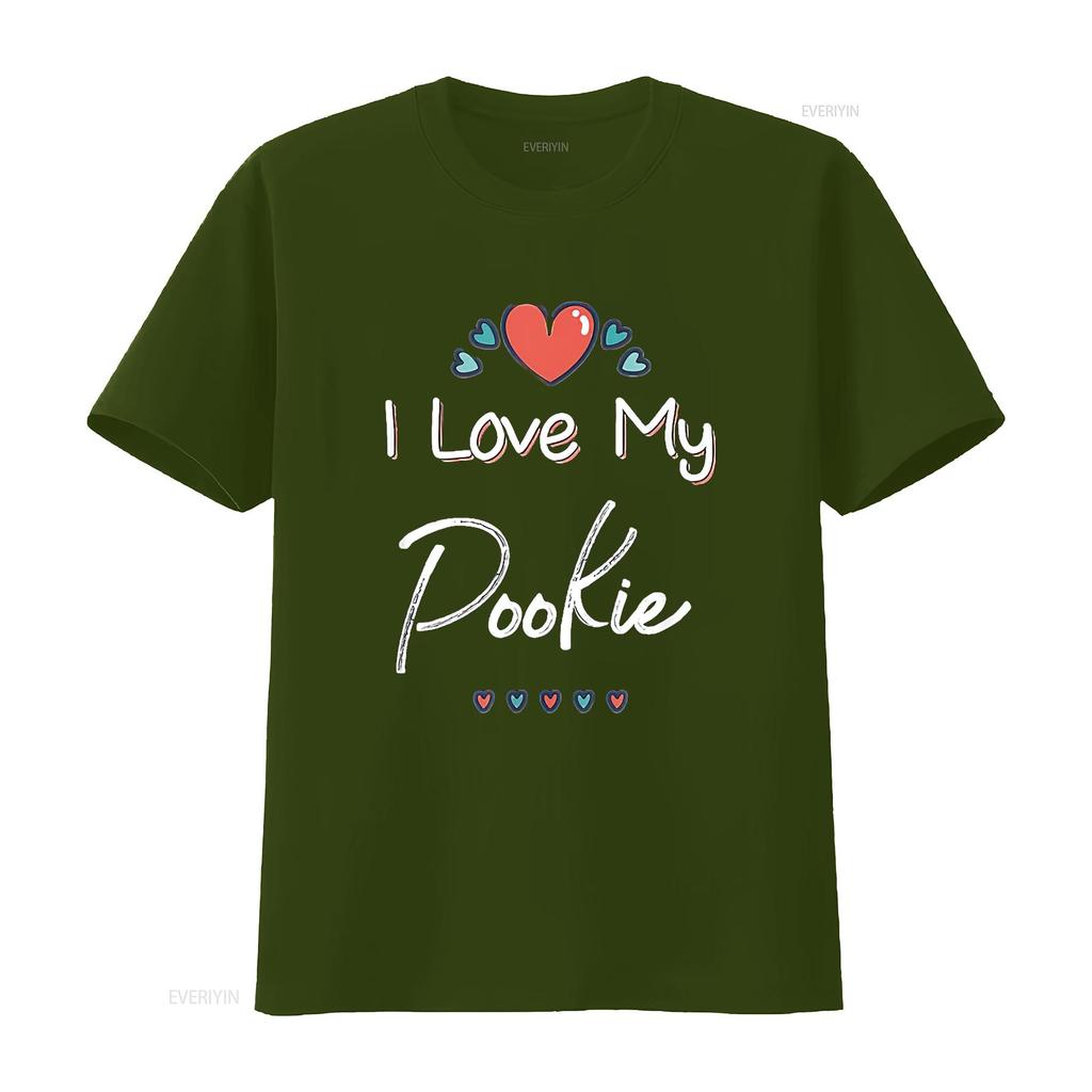 Mens I Love My Pookie Cute Mothers Day T Shirt Black 2X Large vintage Washed Casual streetwear Slightly Soft Comfortable homme