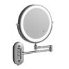 Wall-Mounted LED Vanity Mirror, Double-Sided with Light and Magnifier, Punch-Free Folding Design for Bathroom and Hotel Use