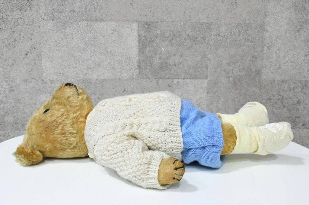 [USED] tr0680 Teddy Bear Doll Stuffed Animal Interior Bear Doll Rare