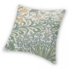 William Morris Garden Floral Leaves Pillowcase Polyester Linen Velvet Printed Zip Decorative Pillow Case Home Cushion Case 18"