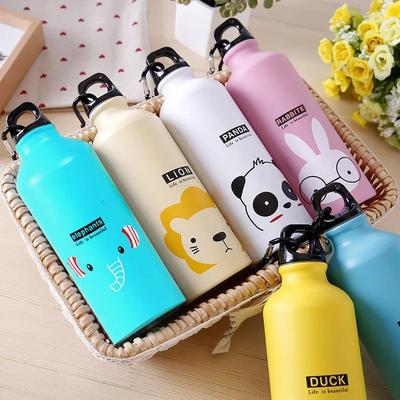1 pz 500 ml grazioso motivo animale thermos sottovuoto per donne bambini bottiglia d'acqua caffè sport bambino thermos