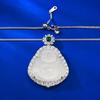 New S925 Silver Inlaid Natural Water Foam Jade Buddha Pendant High Ice White Marrow Necklace Jewelry for Women