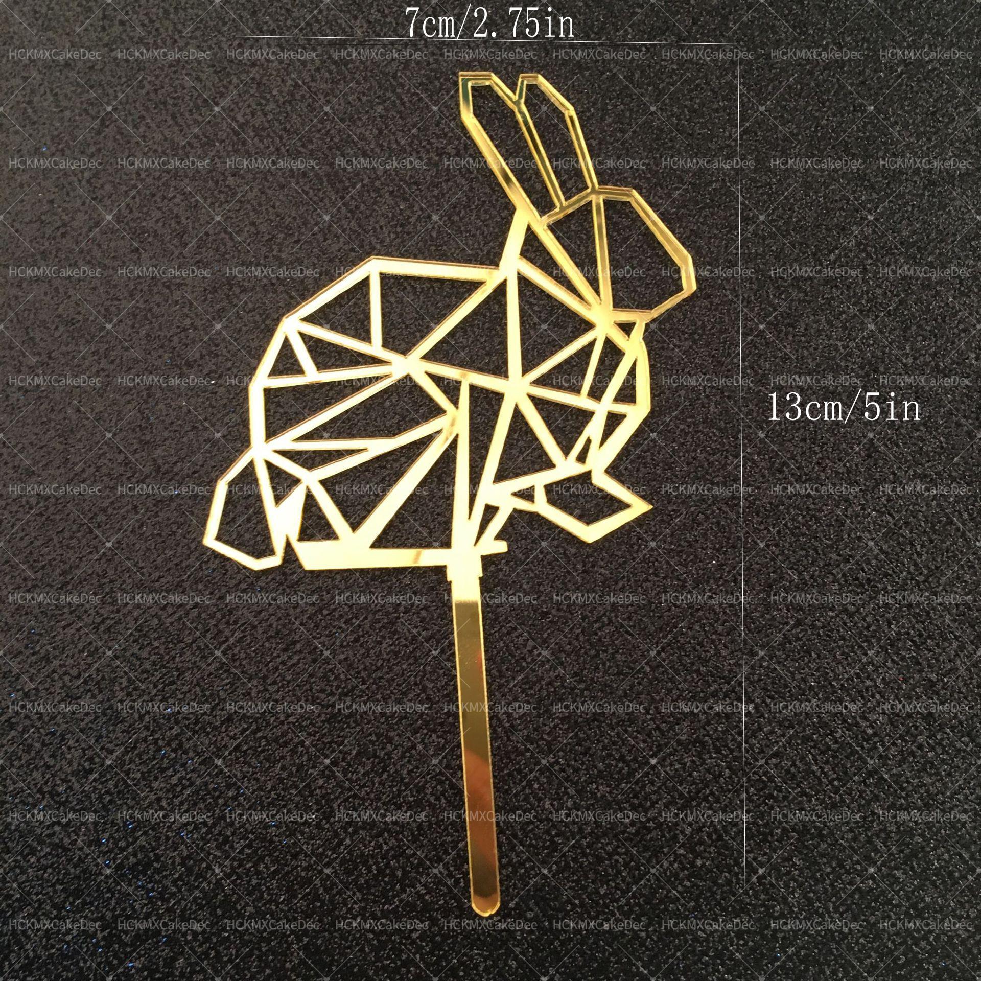 

3pcs Acrylic Easter Creative Geometric Rabbit Cake Topper for Birthday Easter Party Cake Dessert DIY Decoration Supplies 3pcs