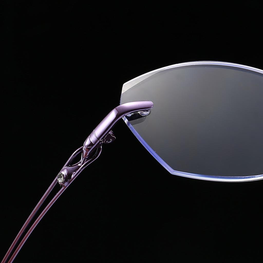 New High-end Frameless Reading Glasses for Women, Diamond-cut Anti-blue Light Reading Glasses for Women, Fashionable Age-reducing Reading Glasses