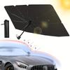 Front Driver & Passenger Side Polyester Fiber Car Windshield Sunshade, with Installation Tool and Washable Fabric, Applicable for Sedan, SUV, and Truc