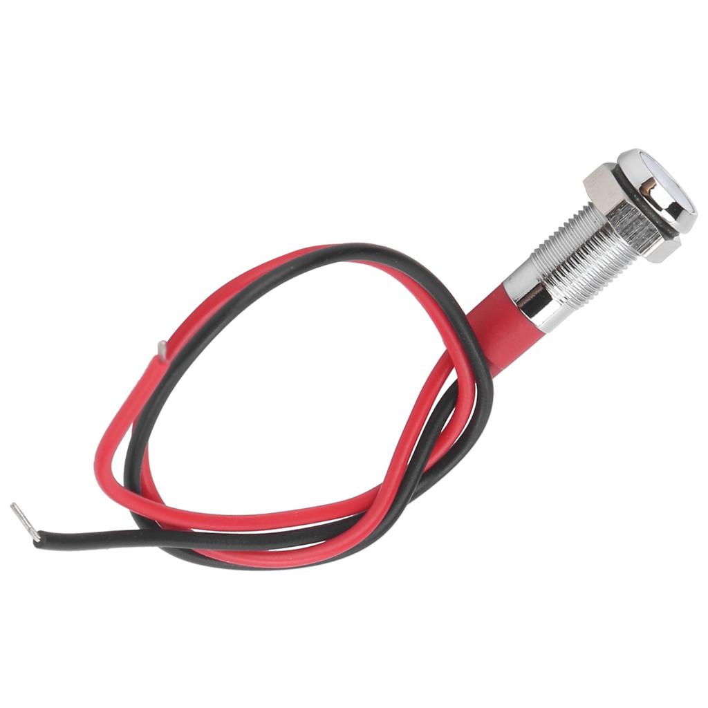LED Metal Indicator 6mm Waterproof Signal Lamp for Pilot Car Truck Boat with Wire 6VWhite