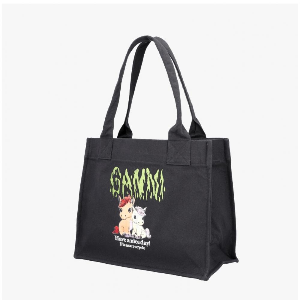 Ganni Pony Print Große Easy Shopper Tragetasche B2110043
