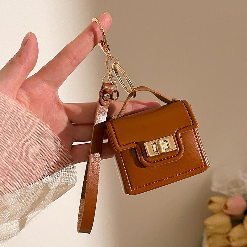 Creative Mini Coin Bag Keychain Money Change Purse  Versatile Pu Leather Key Bags Earphone Storage Bag Pendant