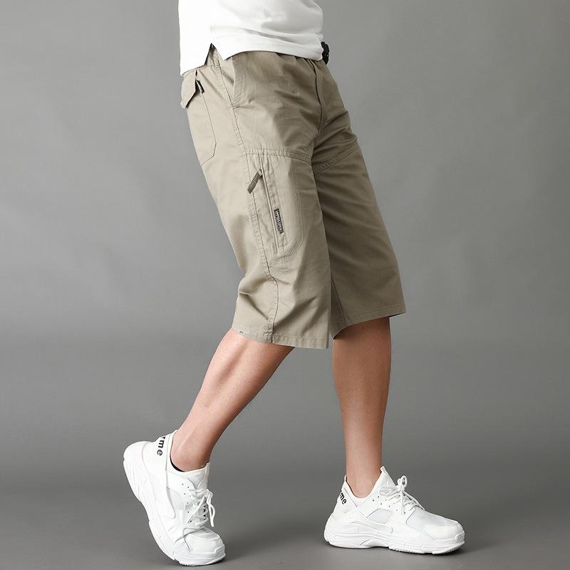 Men's Mid-Length Cotton Shorts - Loose, Breathable, Large Size Summer Wear