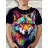 Children's Clothing Boys Tshirt Short Sleeve Cool 3D Wolf Print Kids Summer Clothes Stylish Streetwear Round Neck Girl Clothes